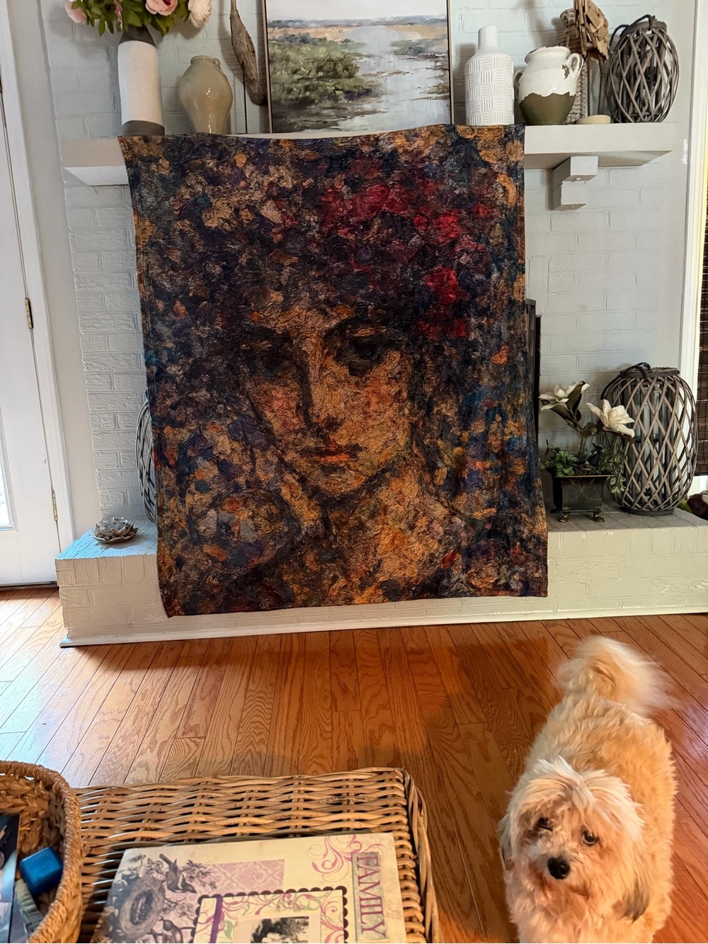 Painting on Throw  50 x 60 Throw Blanket or tapestry - by Angie